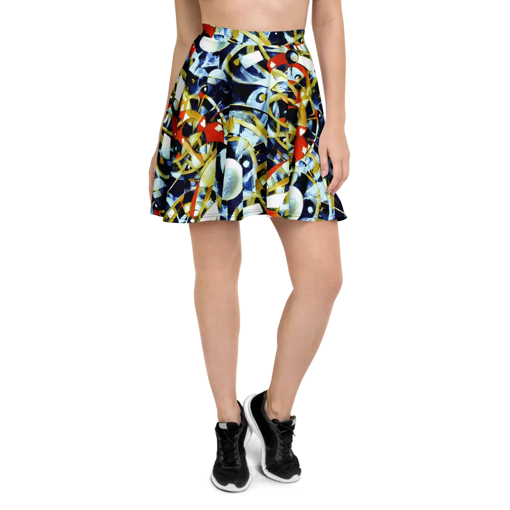 Sapphire Sparks on Skater Skirt — Front