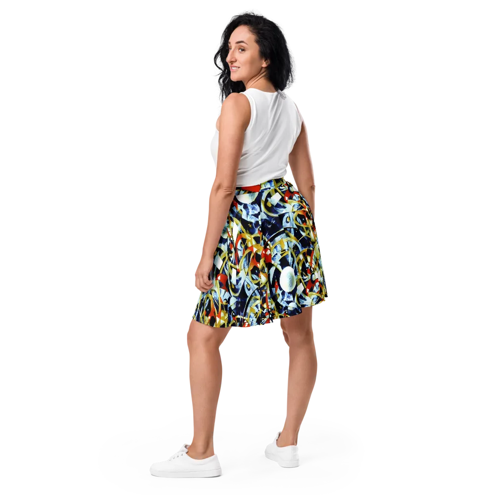 Sapphire Sparks on Skater Skirt — Back