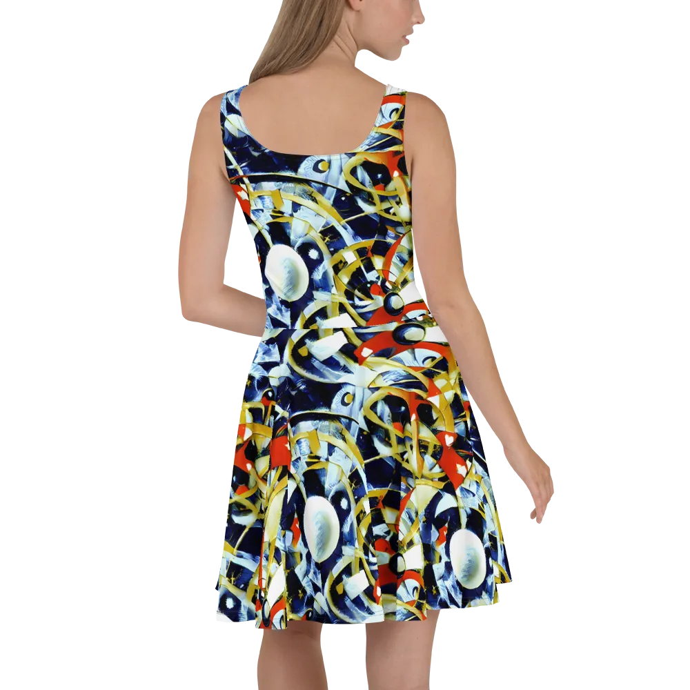 Sapphire Sparks on Skater Dress — Back