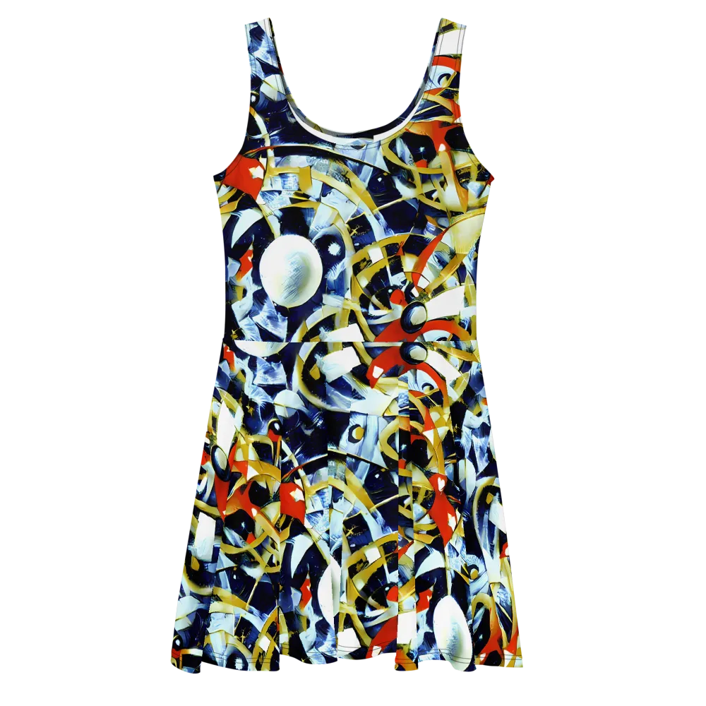 Sapphire Sparks on Skater Dress — Front