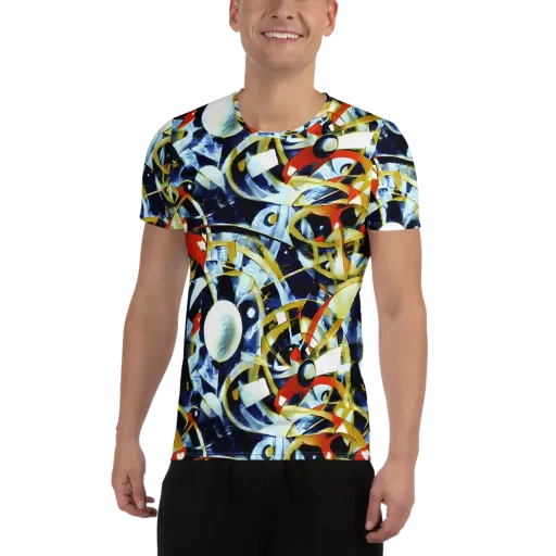 Sapphire Sparks on a Men's Athletic T-Shirt