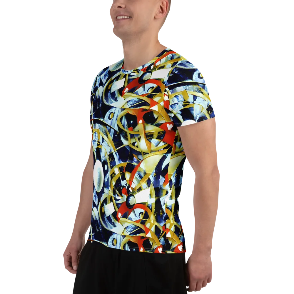 Sapphire Sparks on Men's Athletic T-Shirt — Left