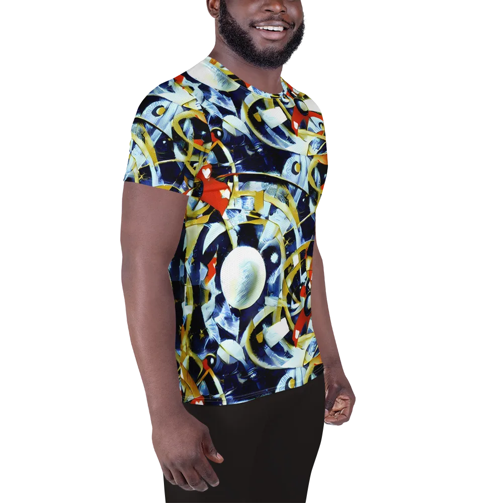 Sapphire Sparks on Men's Athletic T-Shirt — Right