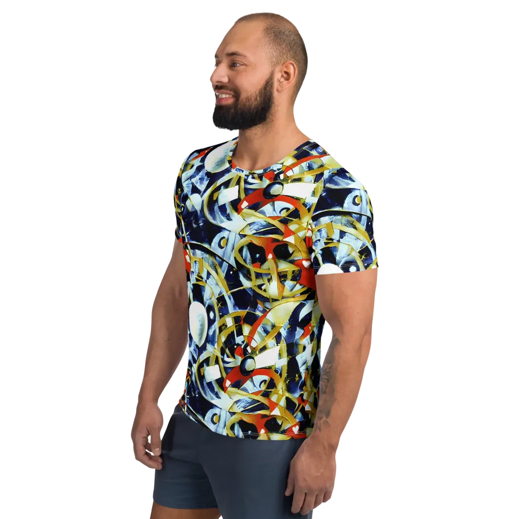 Sapphire Sparks on Men's Athletic T-Shirt — Left