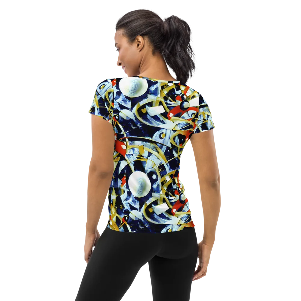 Sapphire Sparks on Women's Athletic T-Shirt — Back