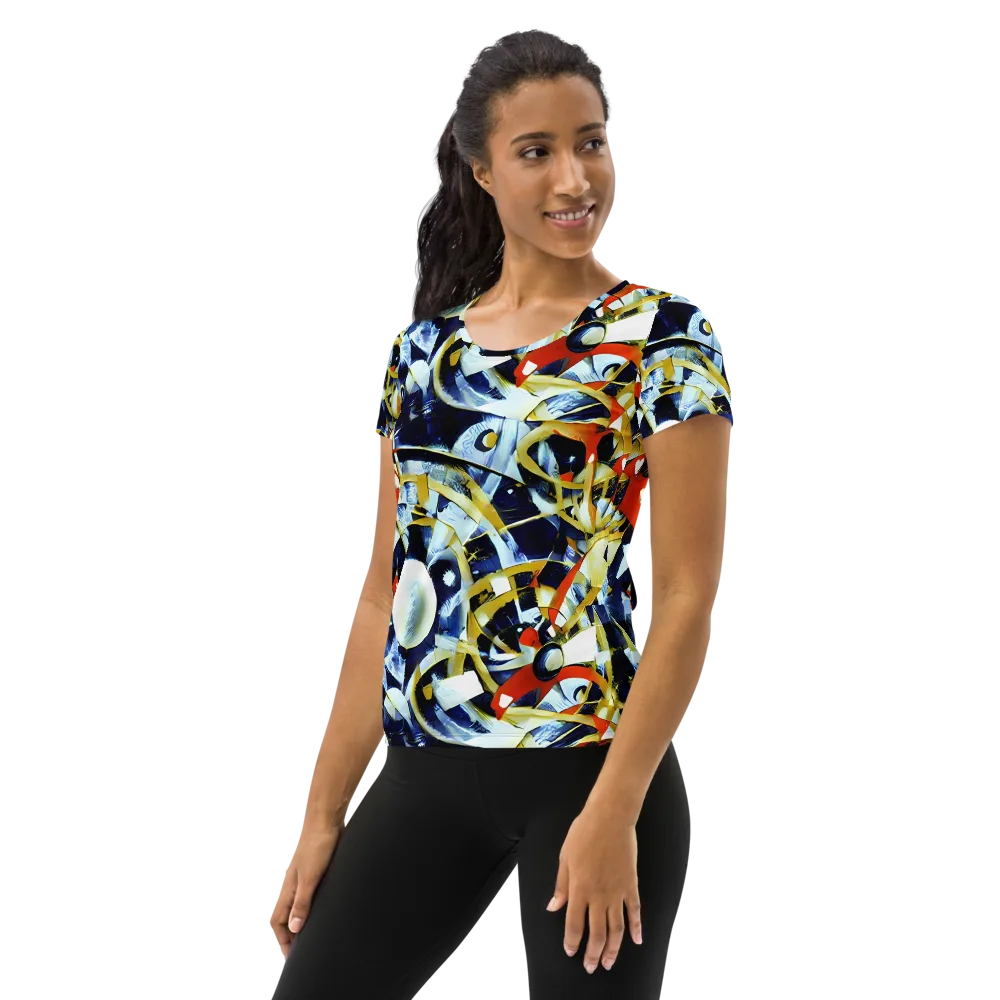 Sapphire Sparks on Women's Athletic T-Shirt — Left