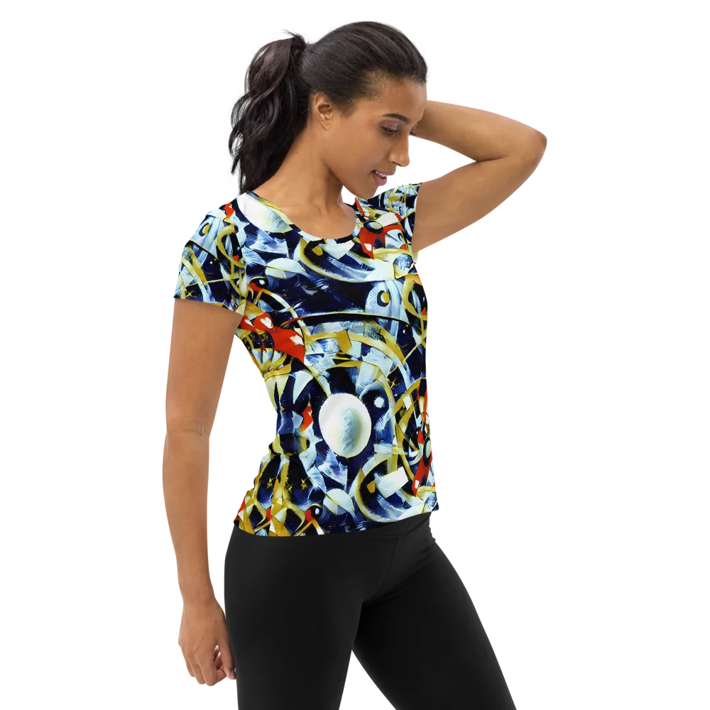 Sapphire Sparks on Women's Athletic T-Shirt — Right