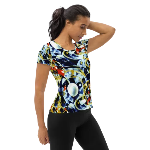 Sapphire Sparks on a Women's Athletic T-Shirt