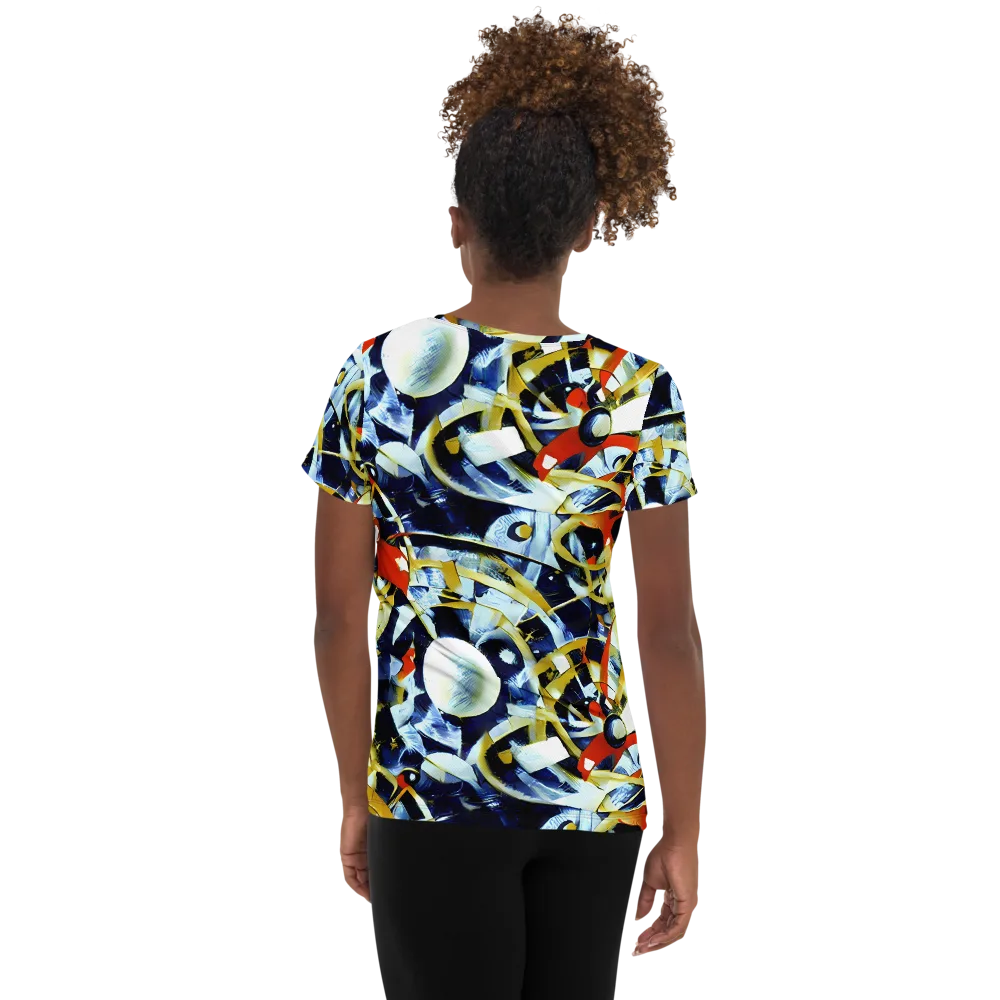 Sapphire Sparks on Women's Athletic T-Shirt — Back