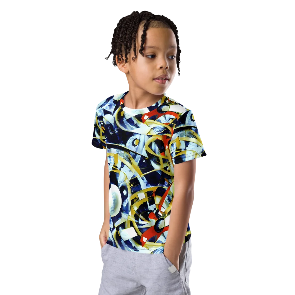 Sapphire Sparks on Kids Crew Neck T-Shirt — Left Front