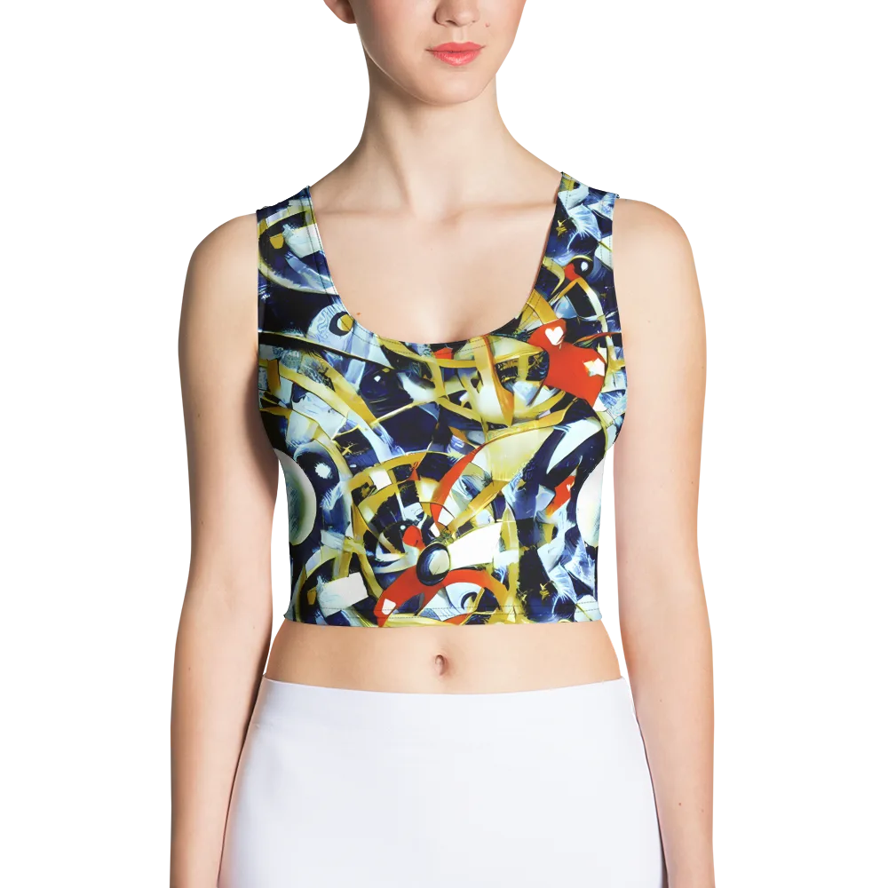 Sapphire Sparks on Crop Top — Front