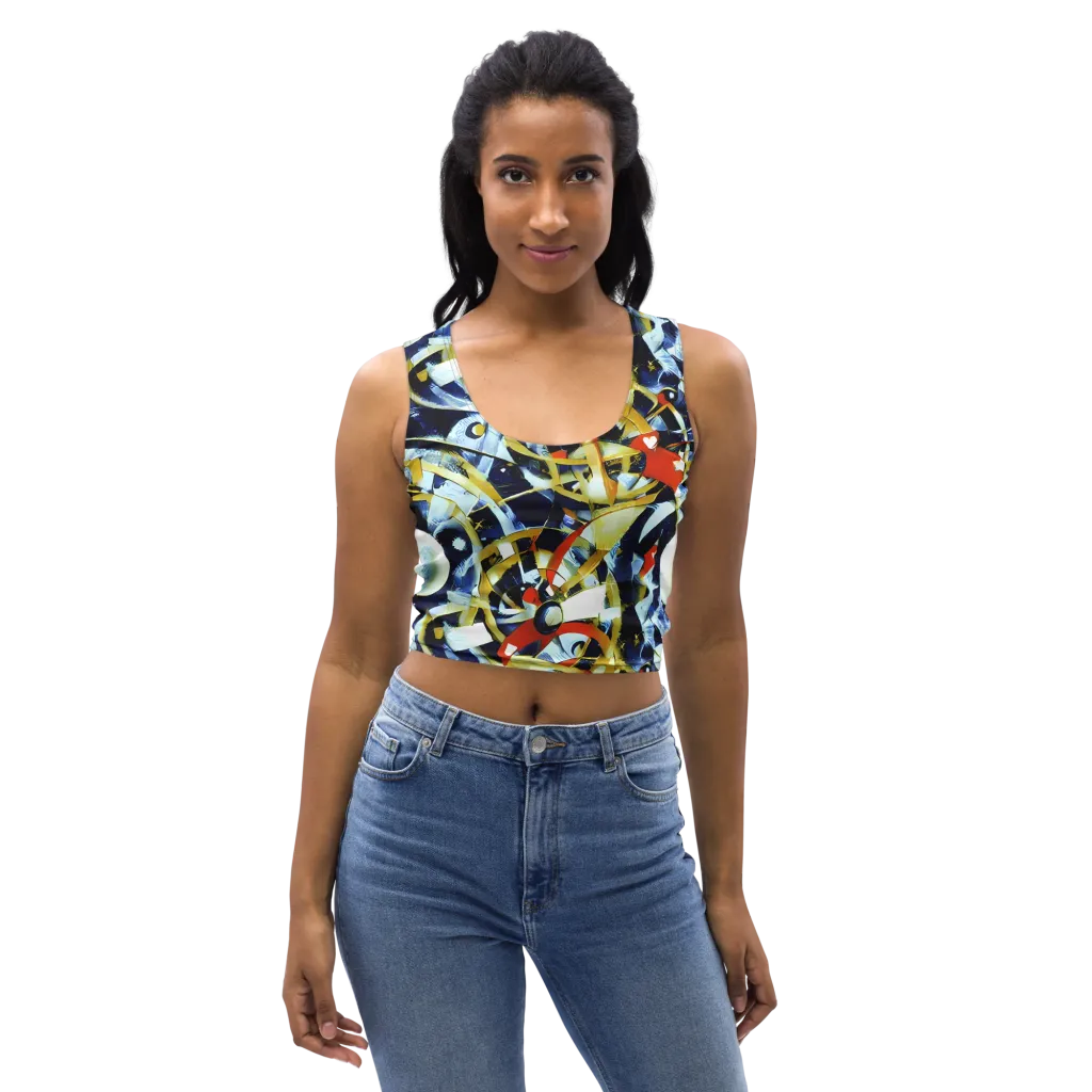 Sapphire Sparks on Crop Top — Front