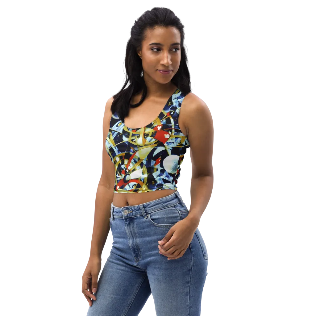 Sapphire Sparks on Crop Top — Left Front