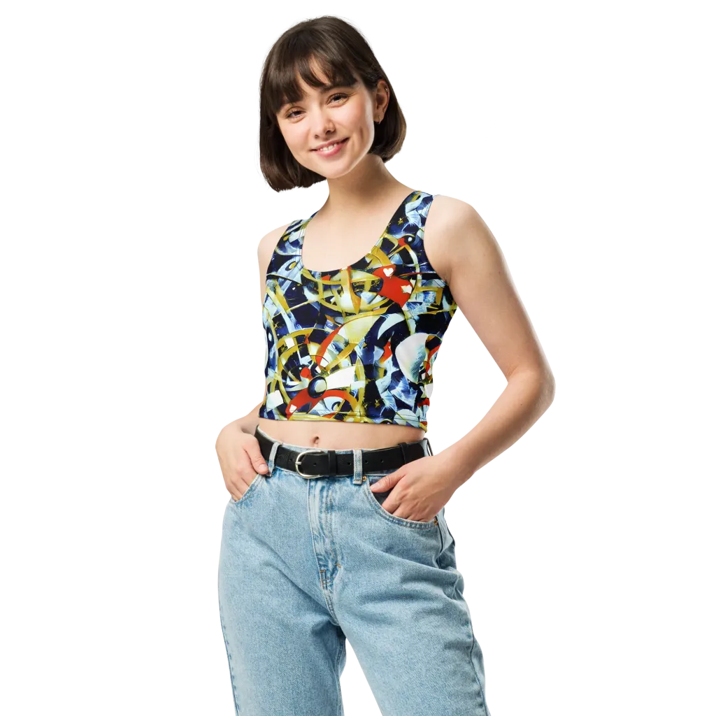 Sapphire Sparks on Crop Top — Front