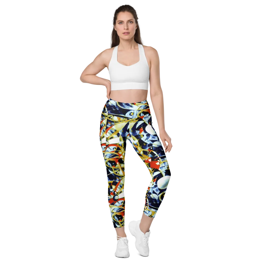 Sapphire Sparks on Leggings with Pockets — Front