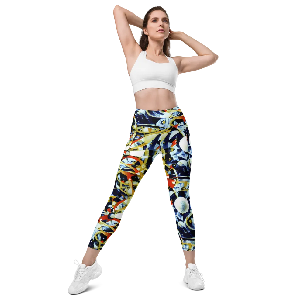 Sapphire Sparks on Leggings with Pockets — Front