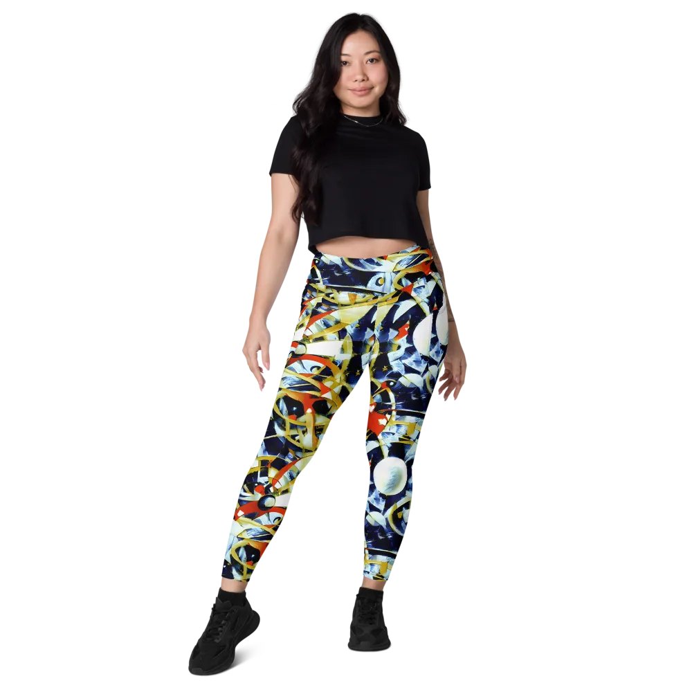 Sapphire Sparks on Leggings with Pockets — Front