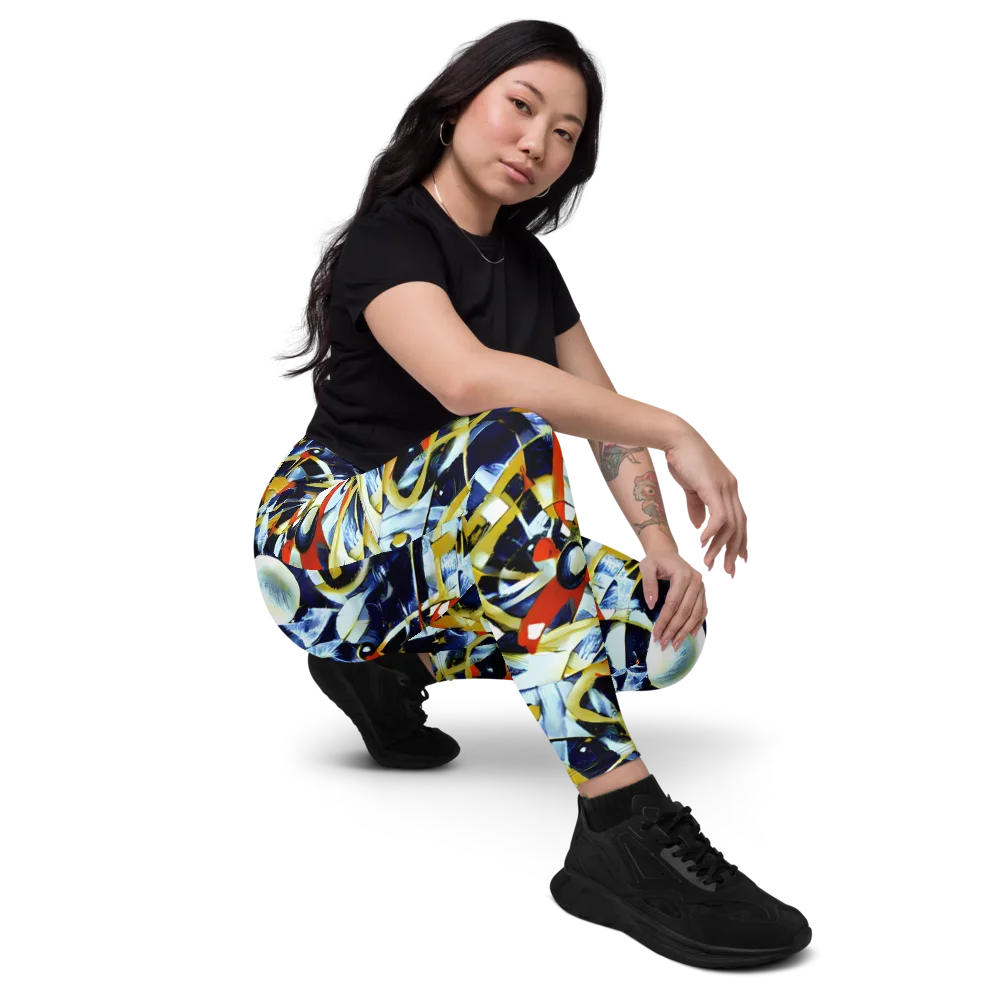 Sapphire Sparks on Leggings with Pockets — Right Front