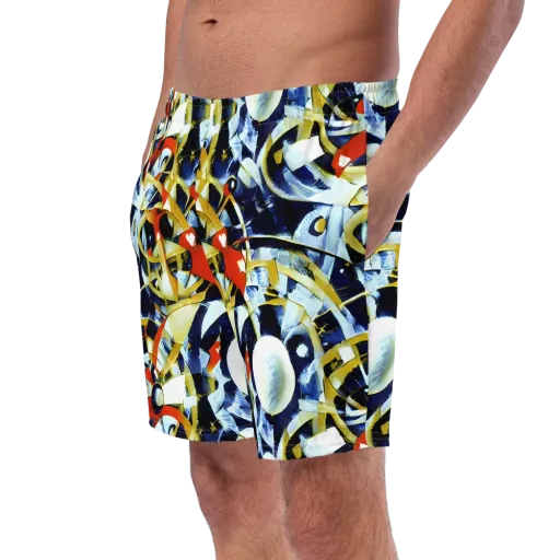Sapphire Sparks on a Swim Trunks