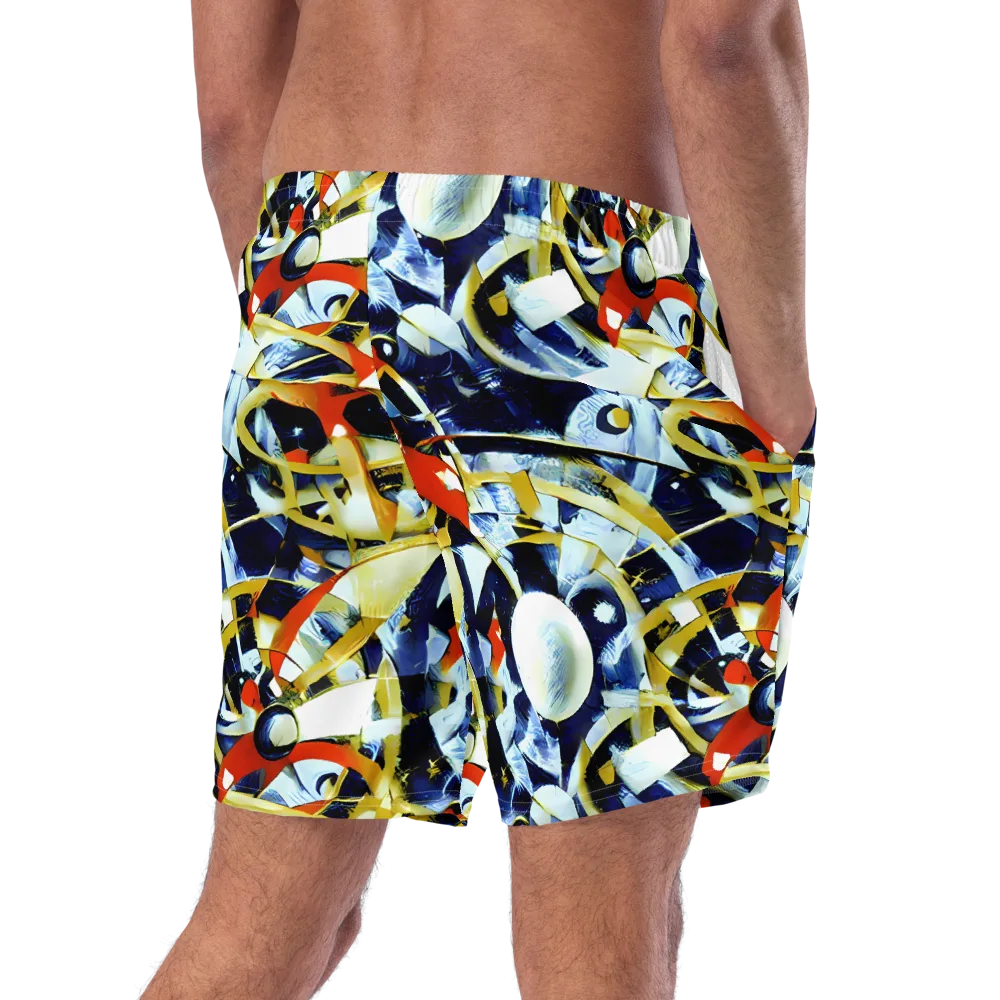 Sapphire Sparks on Swim Trunks — Right Back
