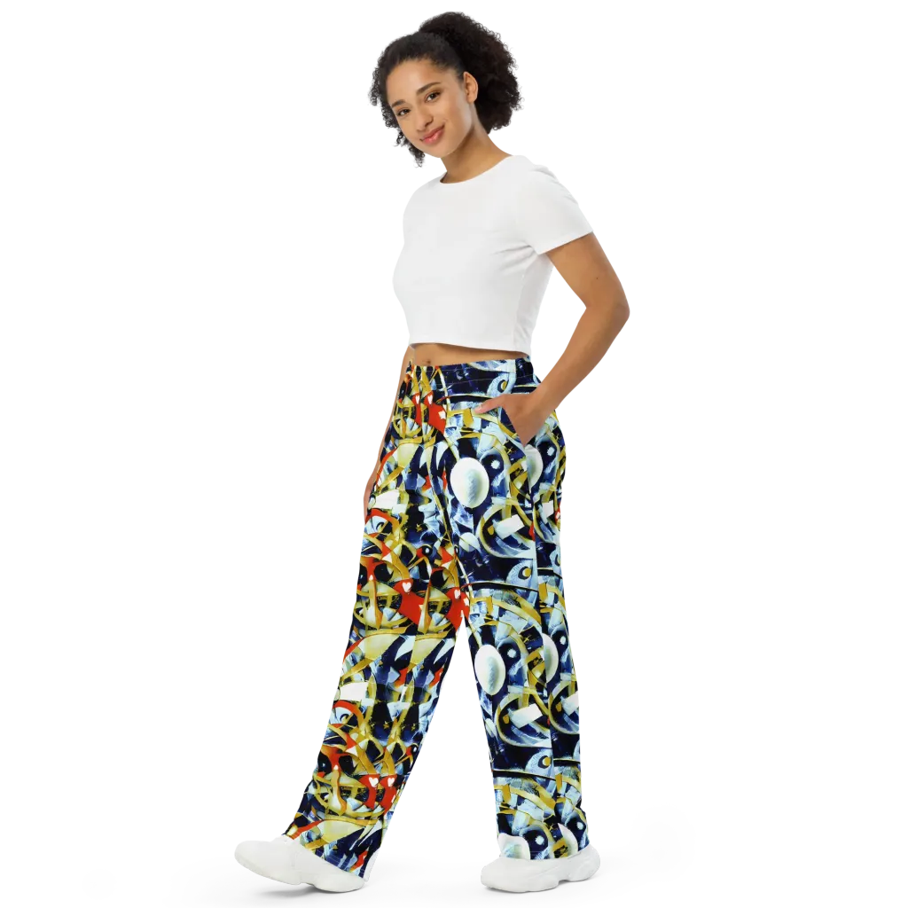 Sapphire Sparks on Wide-Leg Pants — Left Front