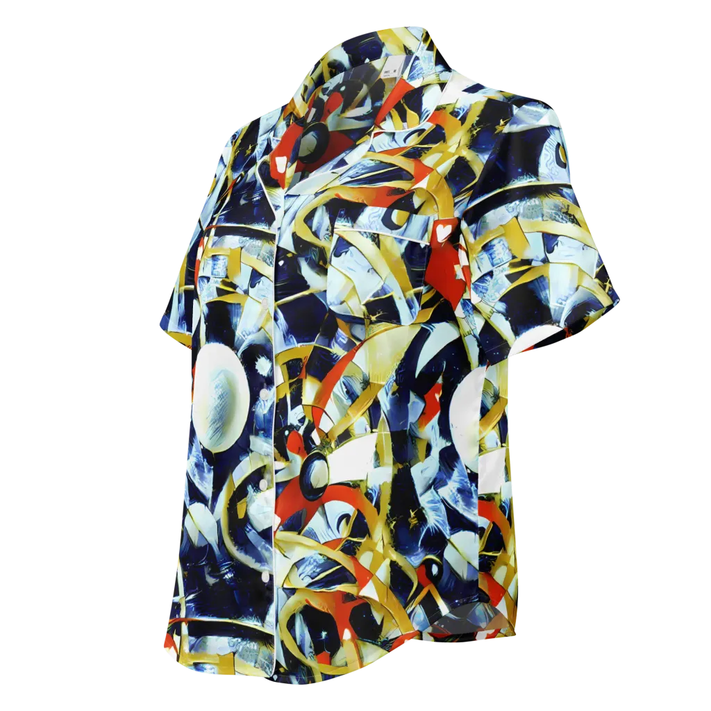 Sapphire Sparks on Women's Short Sleeve Pajama Top — Left Front