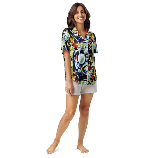 Sapphire Sparks on a Women's Short Sleeve Pajama Top