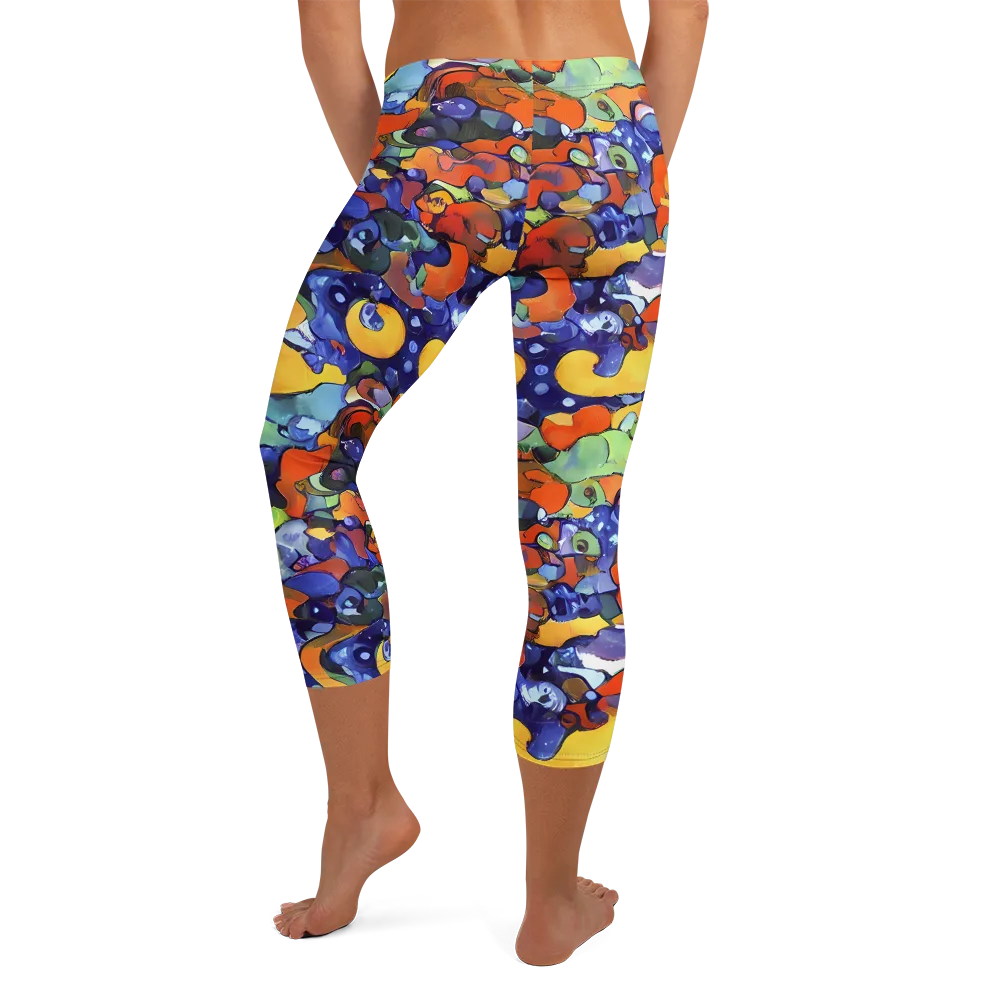 Tangerine Tangle on Capri Leggings — Back