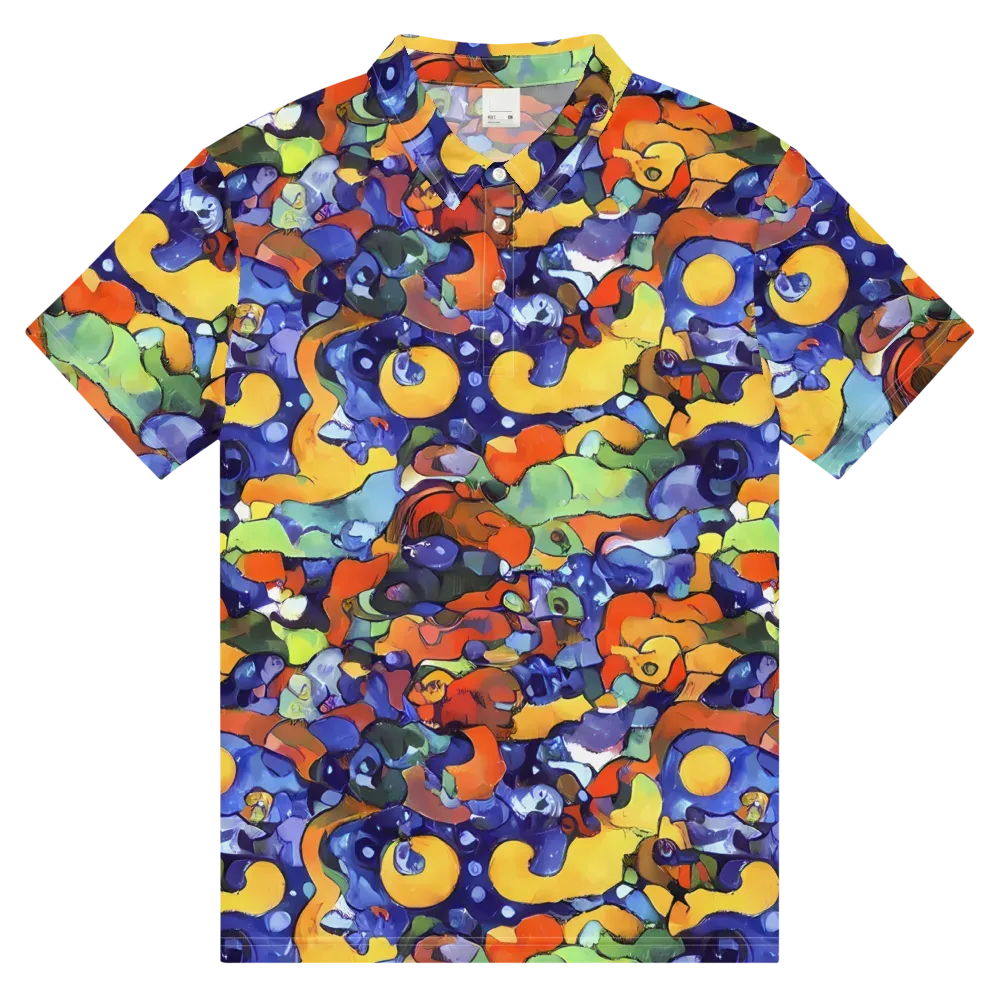 Tangerine Tangle on Men's Slim Fit Polo Shirt — Front