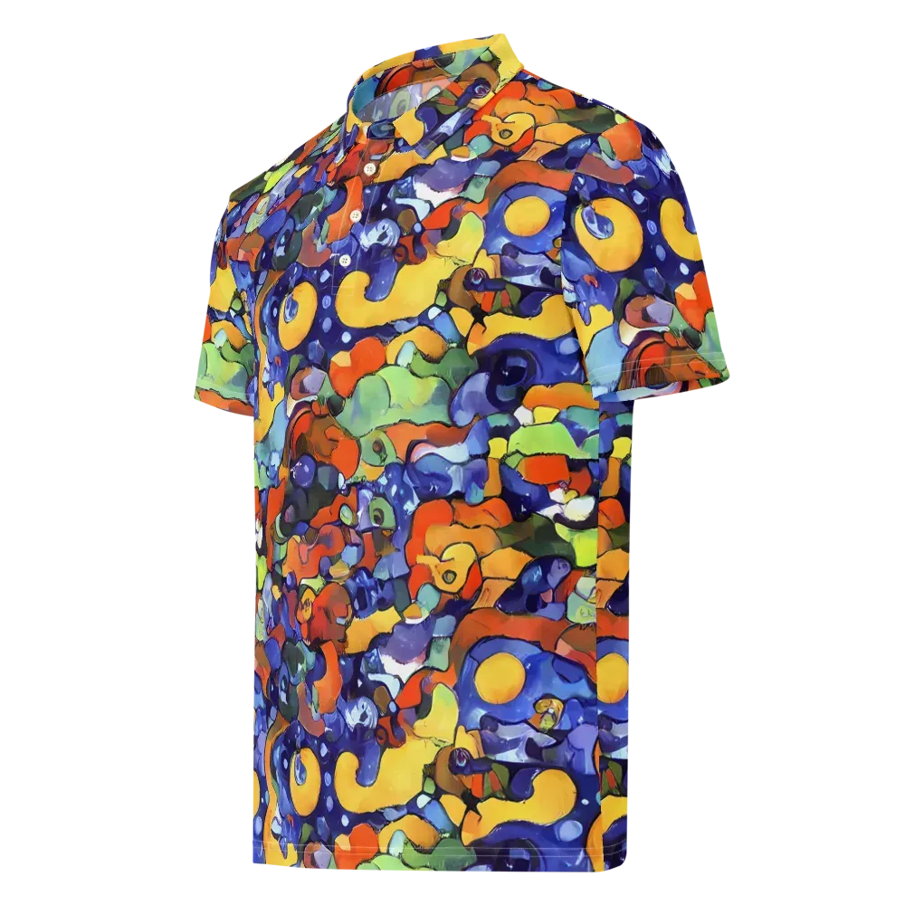 Tangerine Tangle on Men's Slim Fit Polo Shirt — Left Front