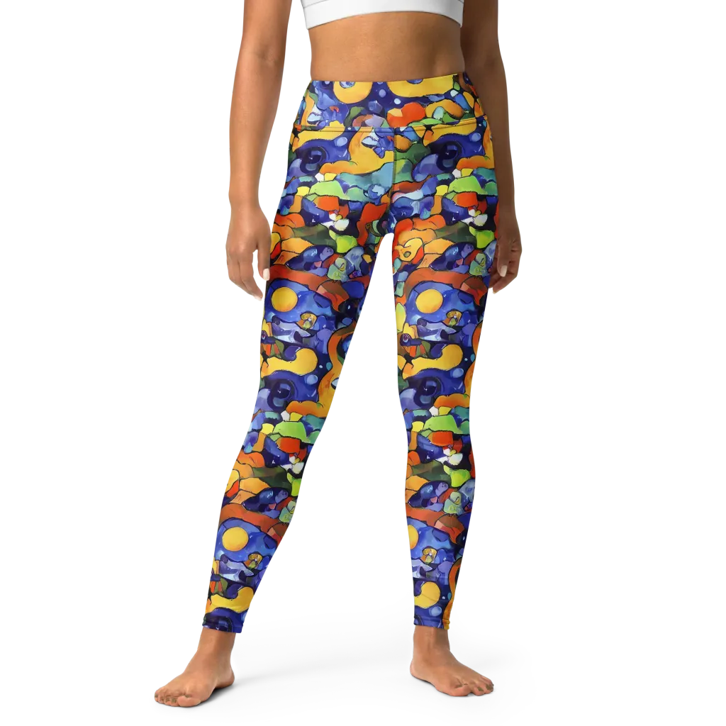 Tangerine Tangle on Yoga Leggings — Front