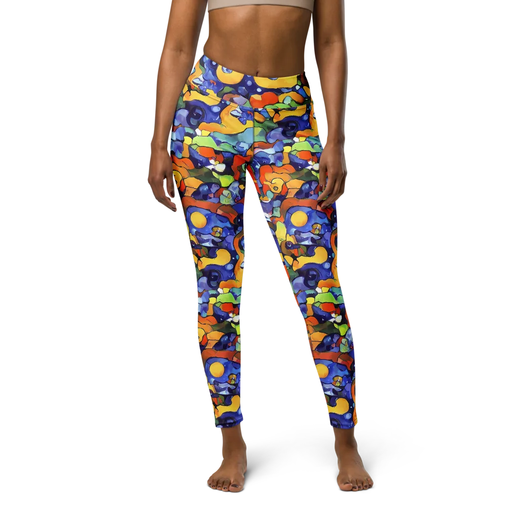 Tangerine Tangle on Yoga Leggings — Front