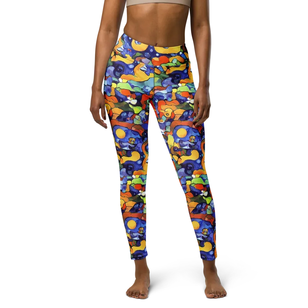 Tangerine Tangle on Yoga Leggings — Front