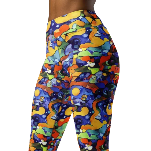 Tangerine Tangle on a Yoga Leggings