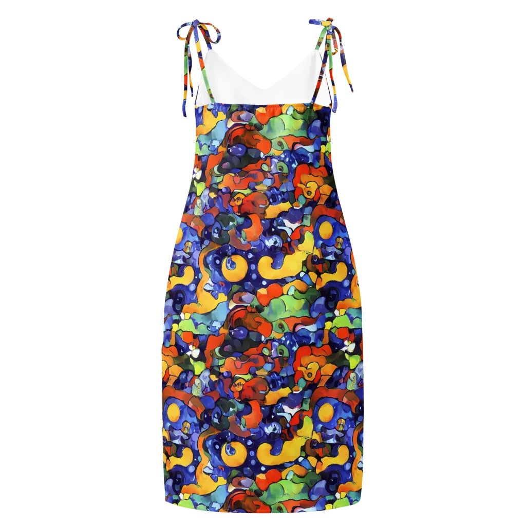 Tangerine Tangle on Slip Dress — Back