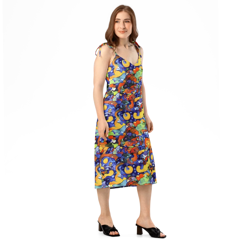 Tangerine Tangle on Slip Dress — Right Front