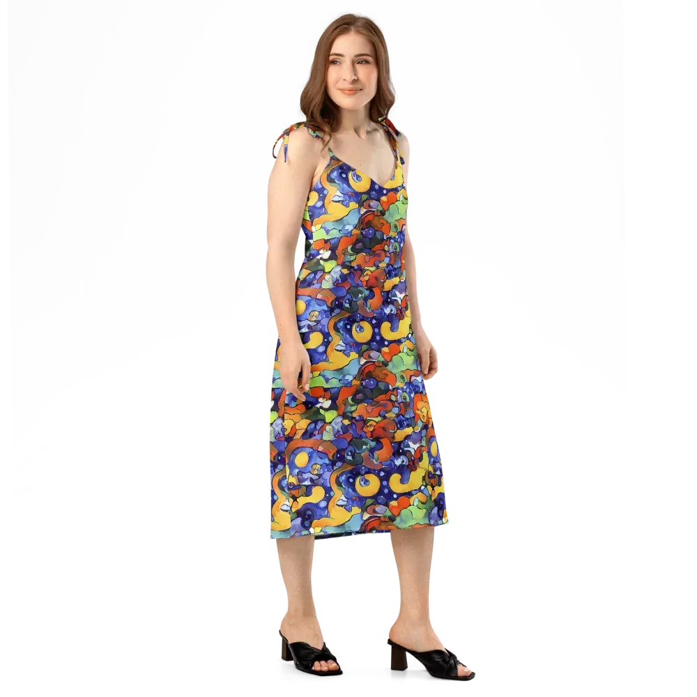 Tangerine Tangle on Slip Dress — Right Front