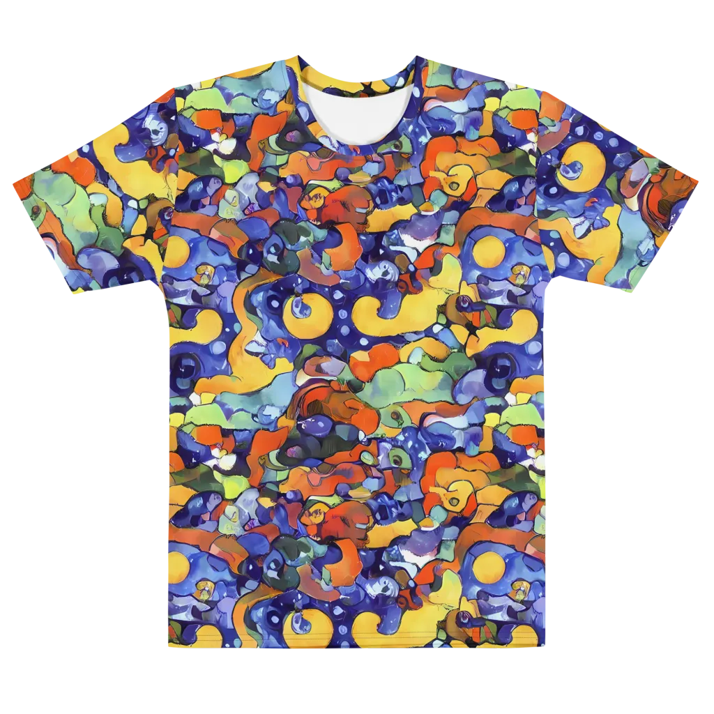 Tangerine Tangle on Men's Cotton Crew Neck T-Shirt — Front