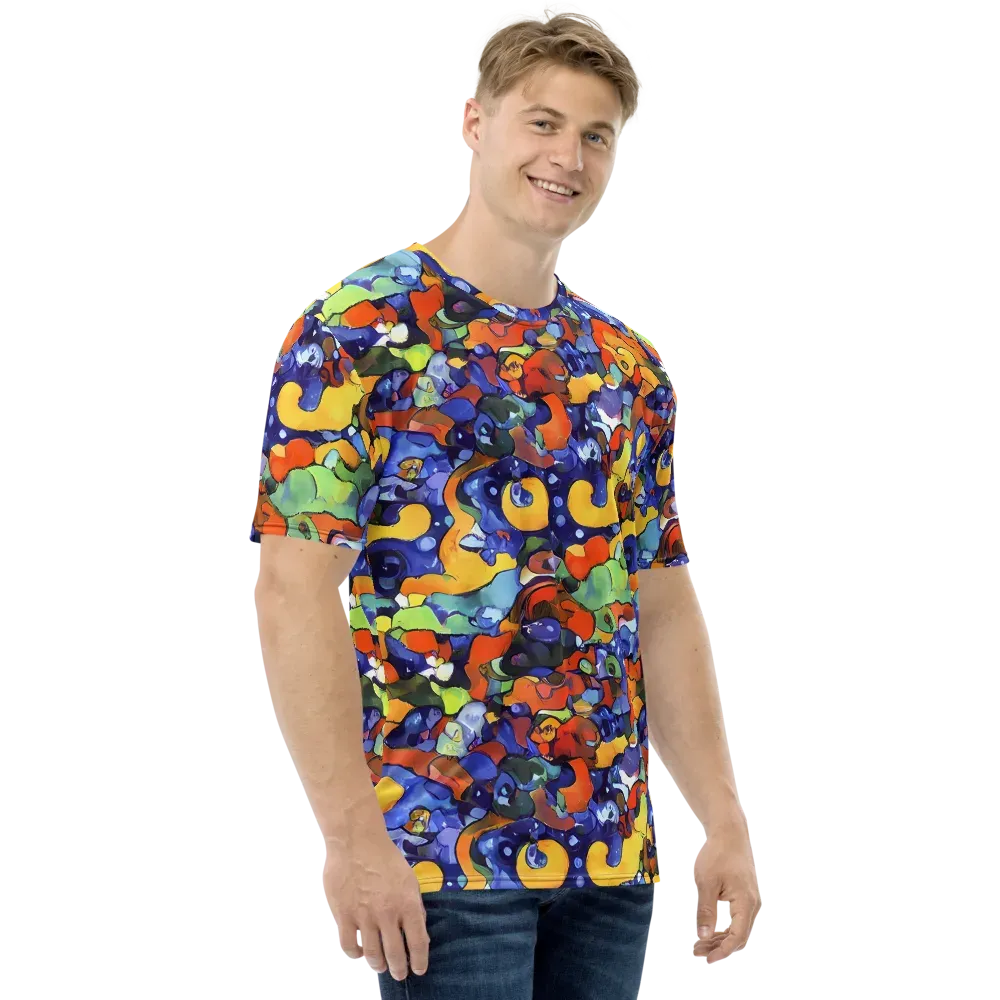 Tangerine Tangle on Men's Crew Neck T-Shirt — Right