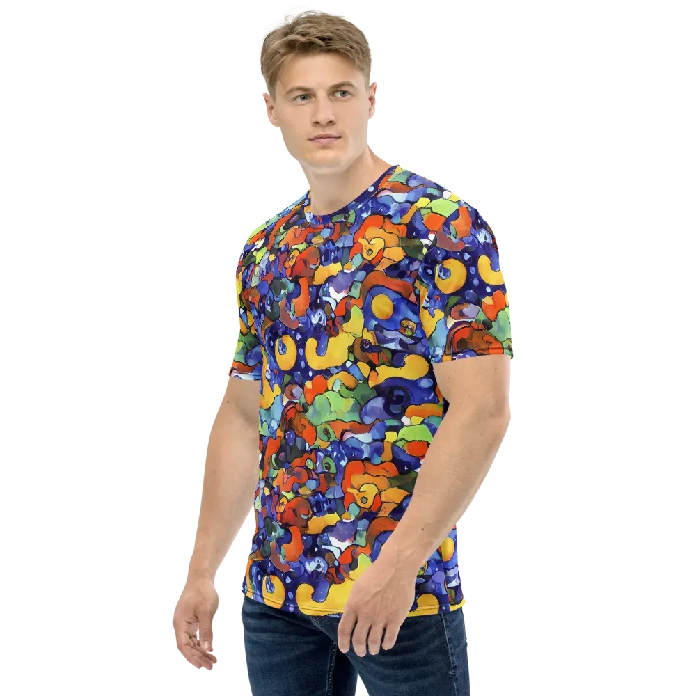 Tangerine Tangle on Men's Crew Neck T-Shirt — Left