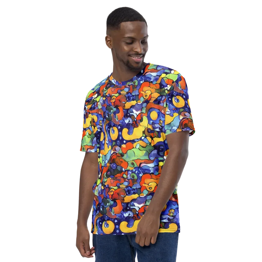 Tangerine Tangle on Men's Crew Neck T-Shirt — Left