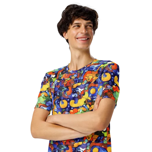Tangerine Tangle on a Men's Crew Neck T-Shirt