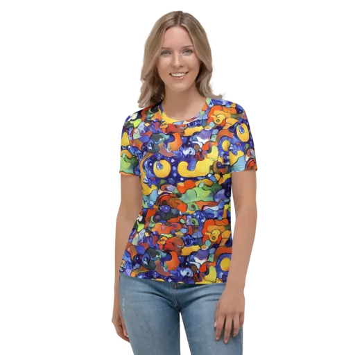 Tangerine Tangle on a Women's Crew Neck T-Shirt