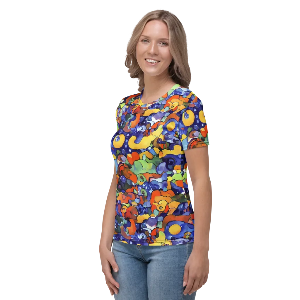 Tangerine Tangle on Women's Crew Neck T-Shirt — Left