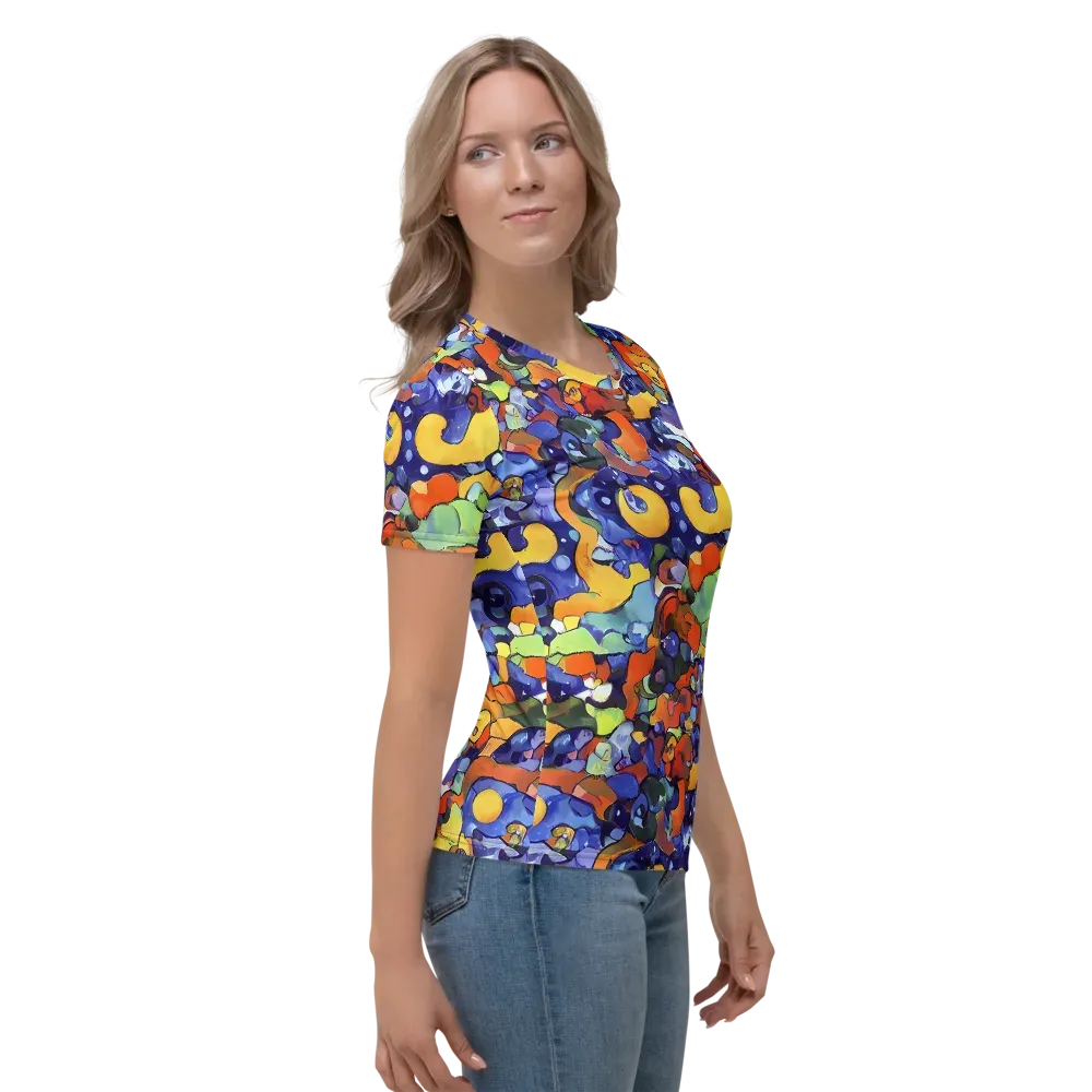 Tangerine Tangle on Women's Crew Neck T-Shirt — Right