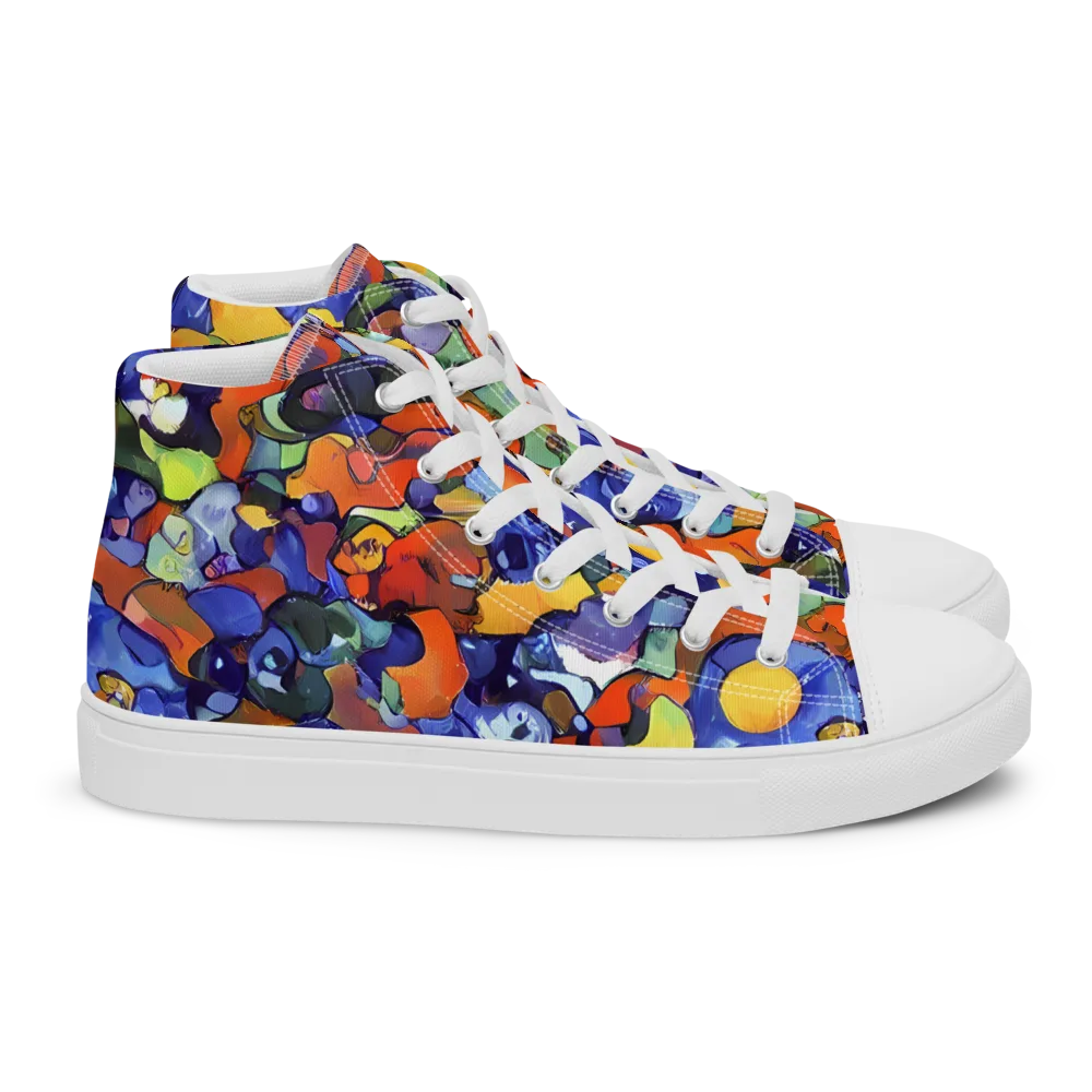 Tangerine Tangle on Women's High Top Canvas Shoes — Right