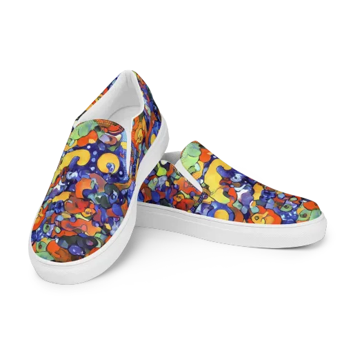 Tangerine Tangle on a Men's Slip-On Canvas Shoes