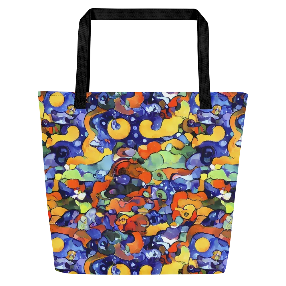 Tangerine Tangle on Large Tote Bag W/ Pocket — Front