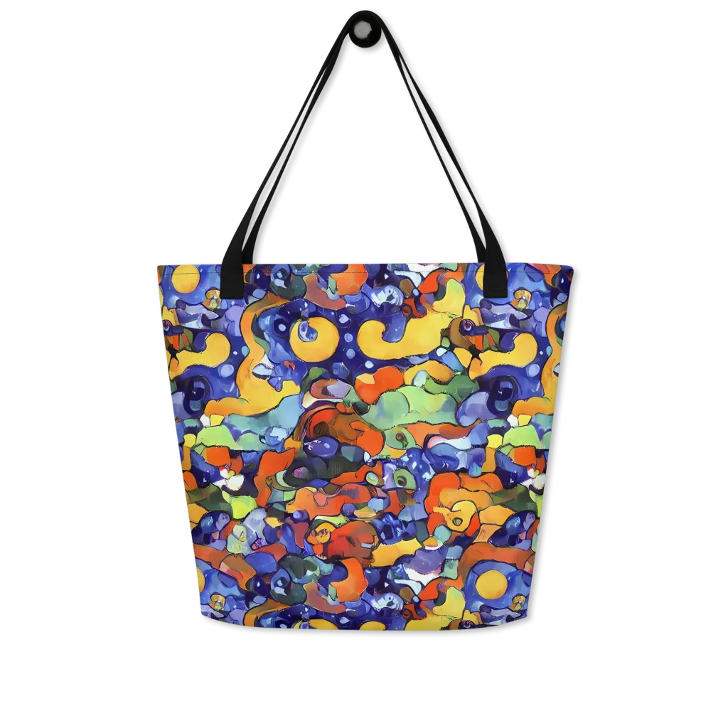 Tangerine Tangle on Large Tote Bag W/ Pocket — Front