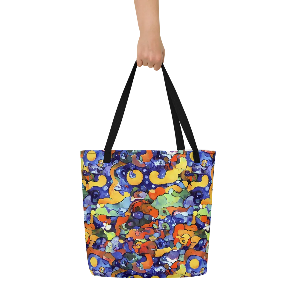 Tangerine Tangle on Large Tote Bag W/ Pocket — Front